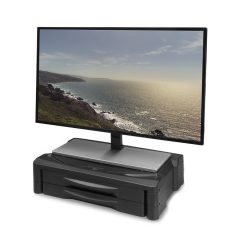   ACT AC8215 Monitor stand extra wide with two drawers adjustable height