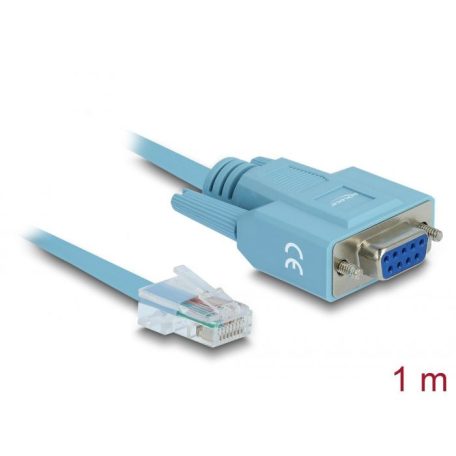 DeLock RS-232 DB9 female > 1x Serial RS-232 RJ45 male Adapter 1m Blue