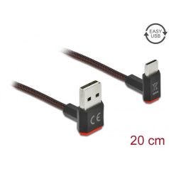   DeLock EASY-USB 2.0 Cable Type-A male to USB Type-C male angled up / down 0.2m Black