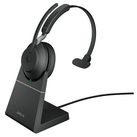 Jabra Evolve2 65 UC Mono Bluetooth Headset + Charging Stand Black