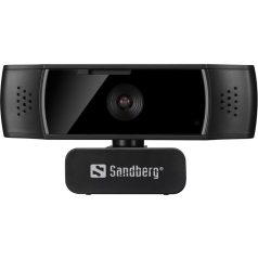 Sandberg USB Webcam Autofocus DualMic Webkamera Black