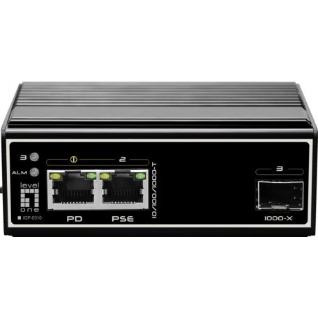 LevelOne IGP-0310 3-Port Industrial Gigabit PoE PSE/PD Switch