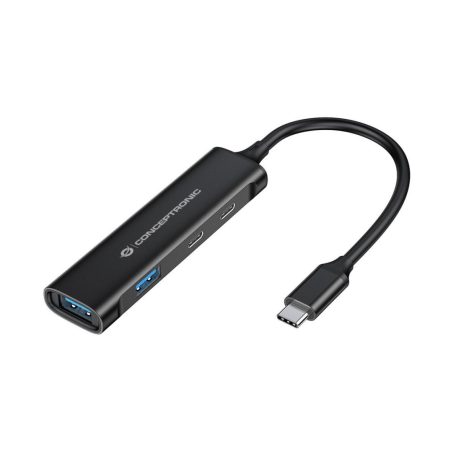 Conceptronic  4-Port USB-C HUB Black