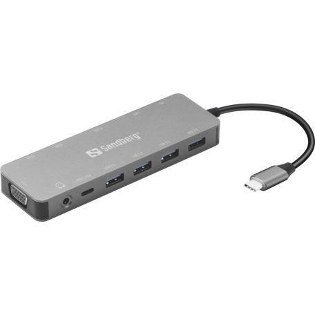 Sandberg USB-C 13-in-1 Travel Dock Grey