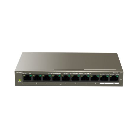 Tenda TEG1110PF-8-102W 8-Port10/100Mbps+2 Gigabit Desktop Switch With 8-Port PoE