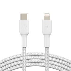 Belkin BoostCharge Braided USB-C to Lightning Cable 1m White