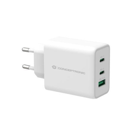 Conceptronic  ALTHEA12W 3-Port 65W GaN USB PD Charger White