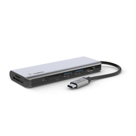 Belkin Connect USB-C 7-in-1 Multiport Hub Adapter Grey