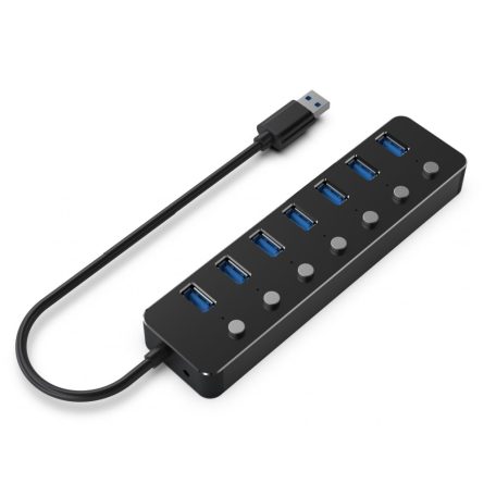 Gembird UHB-U3P7P-01 7-portos USB3.1 HUB Black