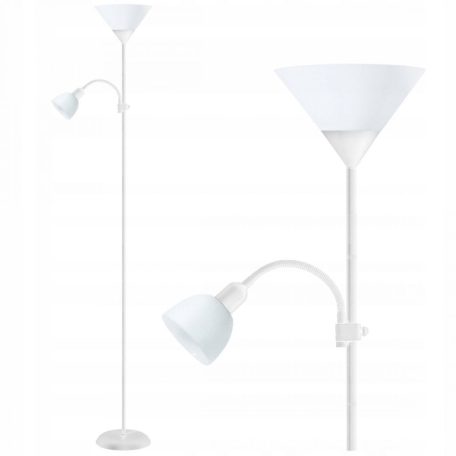 Platinet Floor Lamp E27+E14 White