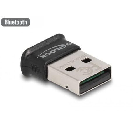 DeLock USB Bluetooth 5.0 Adapter Class 1 in micro design Operating range up to 100 meter Black