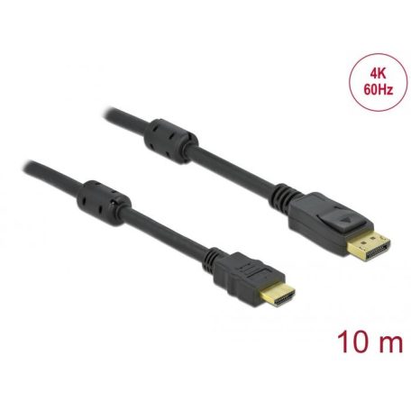 DeLock Active DisplayPort 1.2 to HDMI Cable 4K 60Hz 10m Black