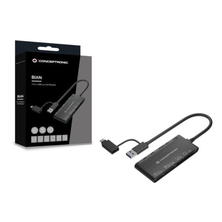 Conceptronic  BIAN03B 7-in-1 USB 3.0 Card Reader Black