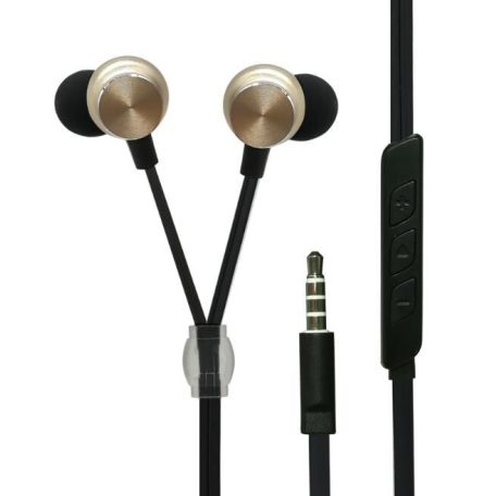 2GO Luxury Zipper-Style In-Ear Stereo Headset Black/Gold