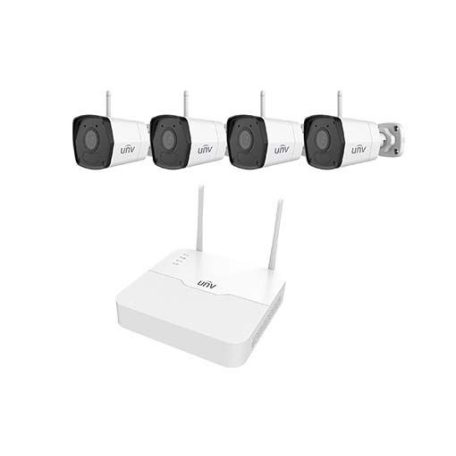 Uniview gyári 2MP-es 4 kamerás WiFi-s csomag (1db NVR és 4db WiFi-s csőkamera 2,8mm fix objektívvel, mikrofonnal)