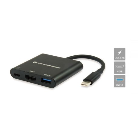 Conceptronic  DONN01B 3in1 USB3.2 Gen 1 Docking Station Black