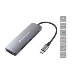 Conceptronic  DONN11G 6in1 USB3.2 Gen 1 Docking Station Grey