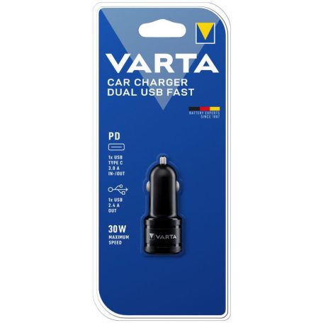 Varta Car Charger Dual USB Fast Black