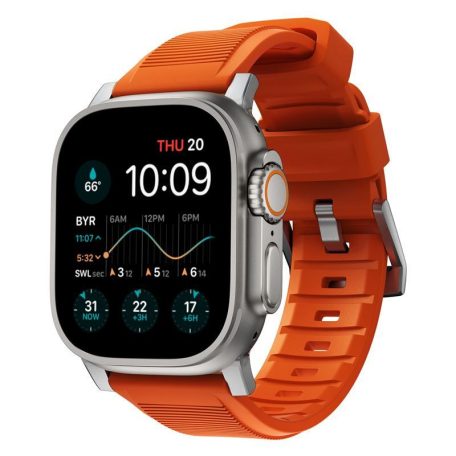 Nomad Rugged Strap, orange/silver - Apple Watch Ultra (49mm) 8/7 (45mm)/6/SE/5/4 (44mm)/3/2/1 (42mm)