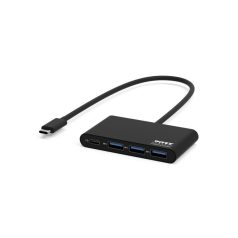 Port Designs Hub Type-C To 3x USB3.0 + Type-C Black