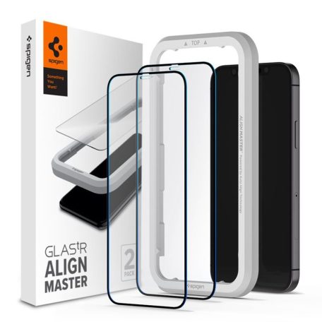 Spigen Glas tR ALM FC Black, 2 Pack - iPhone 12 Pro Max