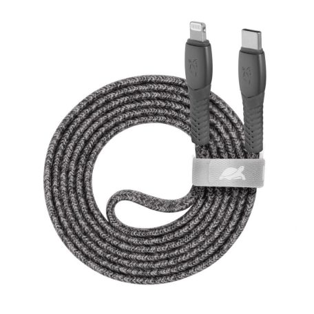 RivaCase PS6107 GR12 Type-C/Lightning nylon braided cable, 1,2m Grey