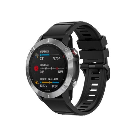 FIXED Szilikon szíj Garmin QuickFit okosórához 22mm, fekete