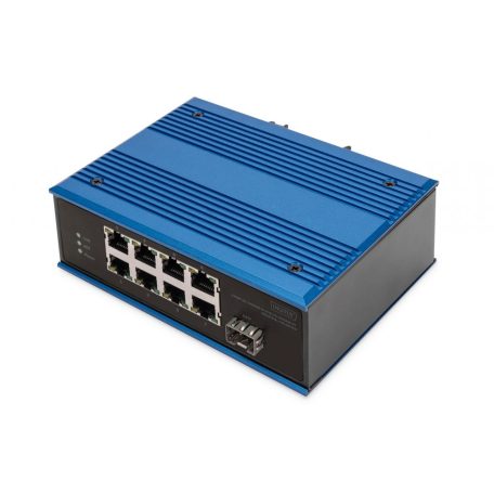 Digitus DN-651133 8-Port 10/100Base-TX(PoE) to 100Base-FX Industrial PoE Switch Blue