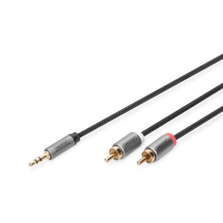 Digitus DB-510330-030-S Audio adapter cable, 3.5 mm stereo jack to RCA Black