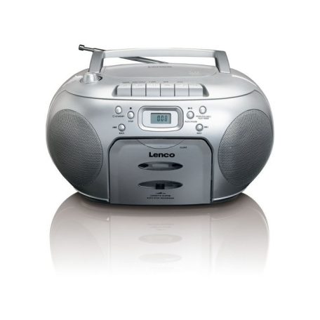 Lenco SCD-420SI  Portable FM Radio CD Cassette Player Silver