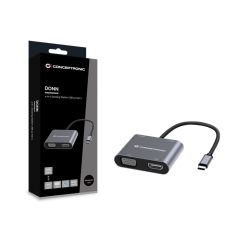 Conceptronic  DONN16G 4in1 USB3.2 Gen 1 Docking Station Grey