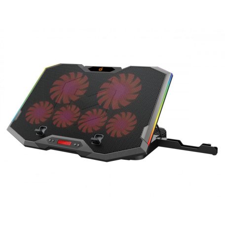 Conceptronic  THYIA01B ERGO RGB 6-Fan Gaming Laptop Cooling Pad with Mobile Holder Black