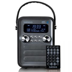   Lenco PDR-051BKSI portable DAB+ FM radio with Bluetooth and aux-input rechargeable battery Black