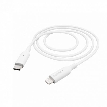 Hama USB Type-C Lightning töltő és adatkábel 1m White