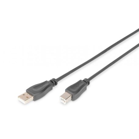 Digitus USB 2.0 connection cable, USB A to USB B 3m Black