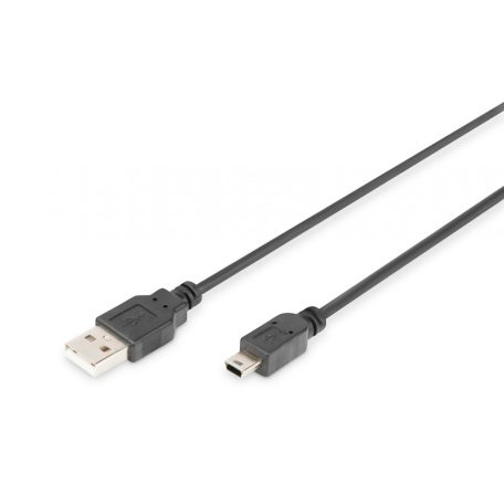 Digitus USB 2.0 connection cable type  A-mini B 3m Black