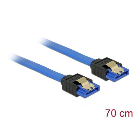 DeLock Cable SATA 6 Gb/s receptacle straight -SATA receptacle straight 0,7m Blue