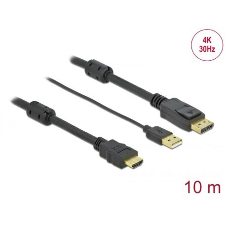 DeLock HDMI to DisplayPort cable 4K 30 Hz 10m Black