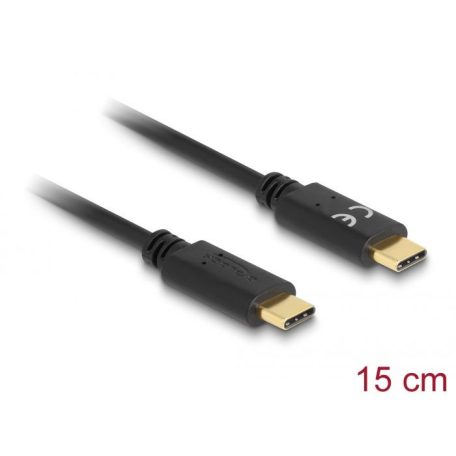 DeLock USB Type-C Charging Cable PD 5 A with E-Marker 0,15m Black