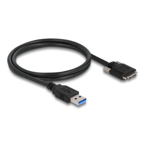 DeLock USB cable 3.0 Type-A male to Type Micro-B male with screws 1m Black