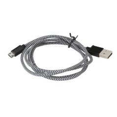 Platinet micro USB to USB fabric braided cable 1m Black