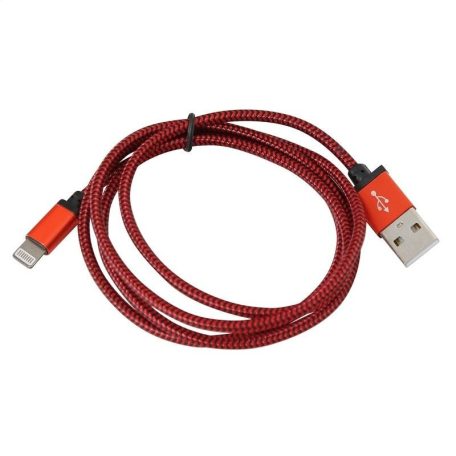 Platinet USB lightning fabric braided cable 1m Red