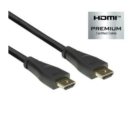 ACT HDMI Premium Certified Locking v2.0 HDMI-A male - HDMI-A male cable 0,9m Black