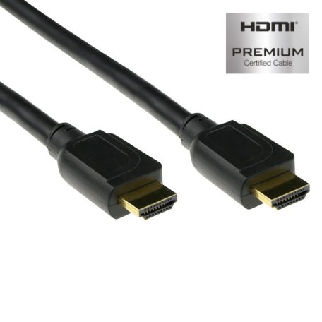 ACT HDMI High Speed premium certified v2.0 HDMI-A male - HDMI-A male cable 1,5m Black