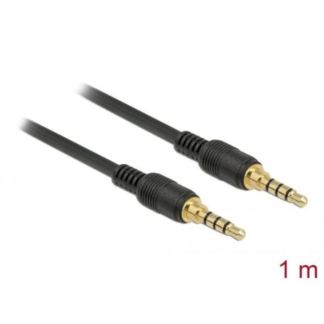 DeLock Stereo Jack Cable 3.5 mm 4 pin male > male 1m Black