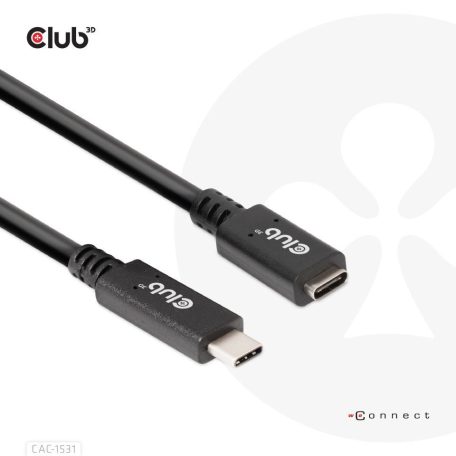 Club3D USB Gen1 Type-C Extension cable 1m Black