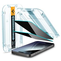   Spigen iPhone 15 Pro Screen Protector EZ FIT GLAS.tR Privacy Transparency (2 Pack)