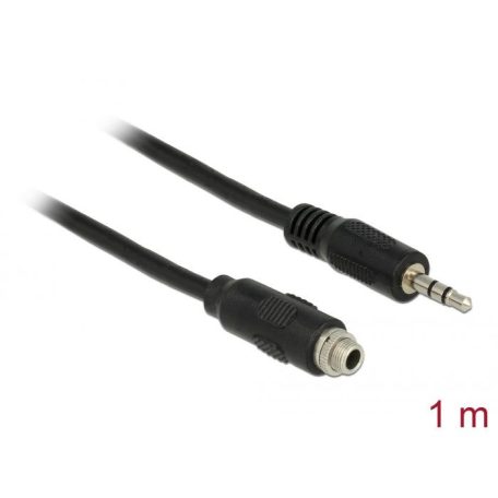 DeLock Cable Stereo Jack 3.5 mm female panel-mount > Stereo Jack 3.5 mm male 1m Black