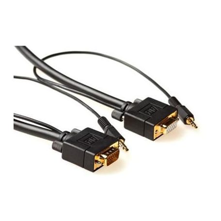 ACT High Performance VGA + Audio extension cable male-female 2m Black