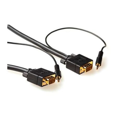 ACT High Performance VGA + Audio connection cable male-male 2m Black